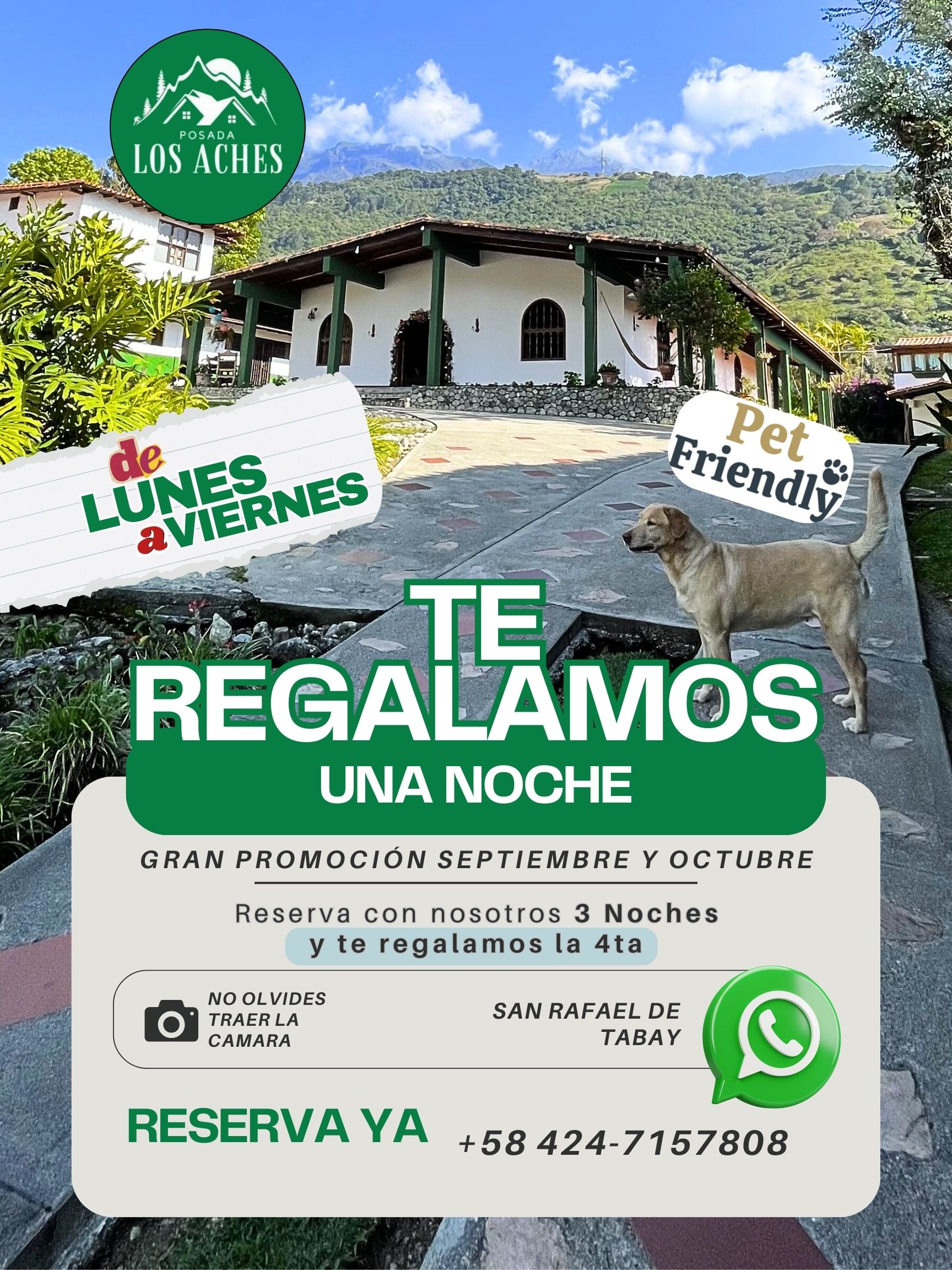 Lunes a Viernes - Paga 3 noches y te regalamos la 4ta